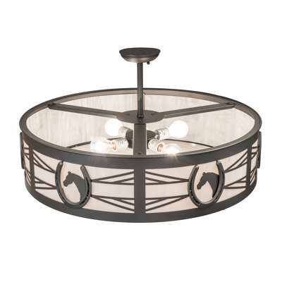 30" Wide Horseshoe Semi-Flushmount