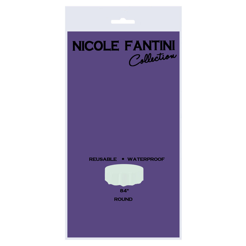 Nicole Fantini Plastic Disposable Round Tablecloth 84", Purple