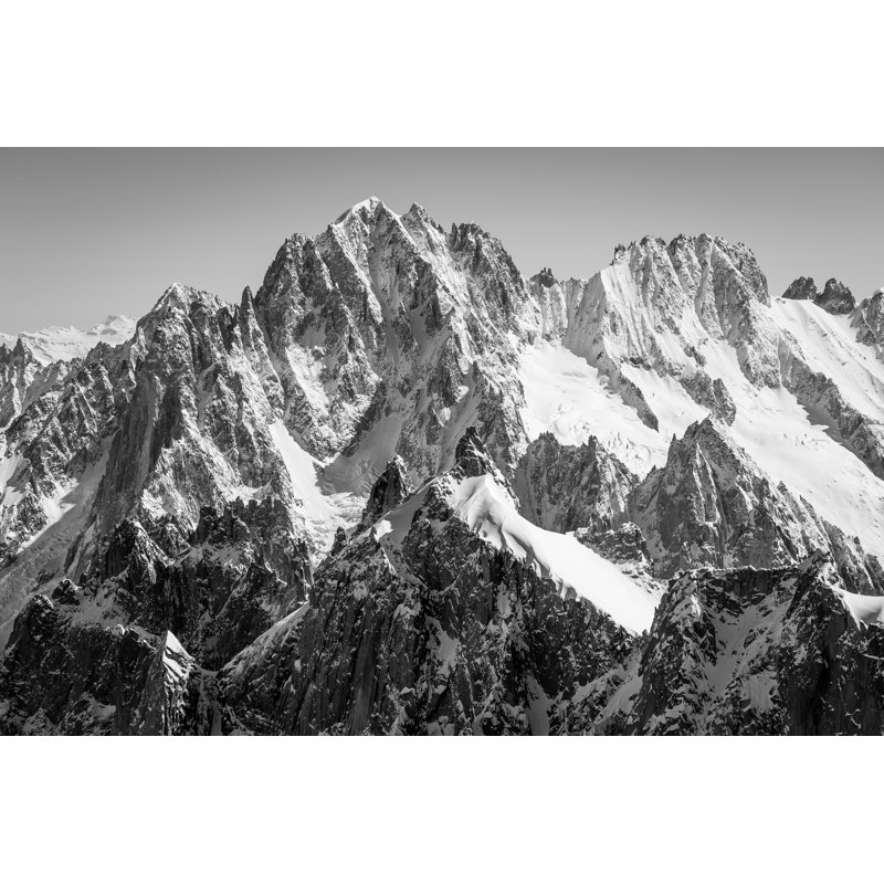 Aiguille Verte Black And White by Cdbrphotography - Wrapped Canvas Print, 20cm H x 30cm W x 3.8cm D