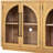 Arched 4-Door Sideboard Buffet With Glass And Adjustable Shelves, Retro Aura, Natural Wood, For Home Use Style Storage Doors, Wood