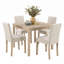 Ensemble de table et de chaises carrées de 5 pièces avec 4 chaises rembourrées, idéal pour un coin repas ou un appartement.