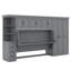 Lit escamotable simple avec bureau, lit mural pliable en bois multifonctionnel avec garde-robe, tiroirs et armoire-571908449