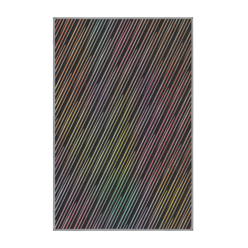 Tapis mauve/vert à tisser électrique, Rectangle 8 pi x 12 pi