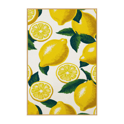 Washable Meyer Lemon Fruits Area Rug