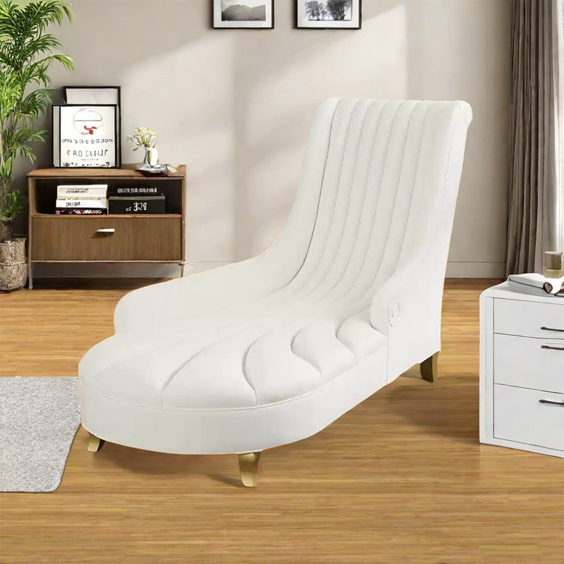 Chaise ergonomique élégante, Blanc cassé, Accoudoir à droite (vu de face)