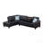 Black Faux Leather L - Shaped Sectional With Storage & Cup Holders 2Pc