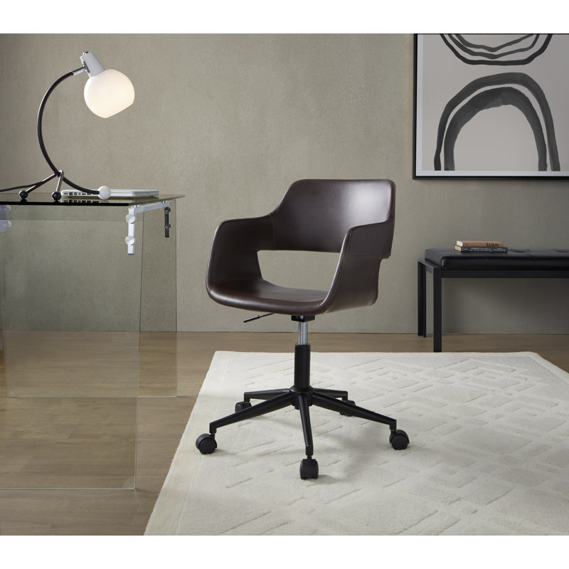 Chaise de bureau Shai, Noir, Espresso