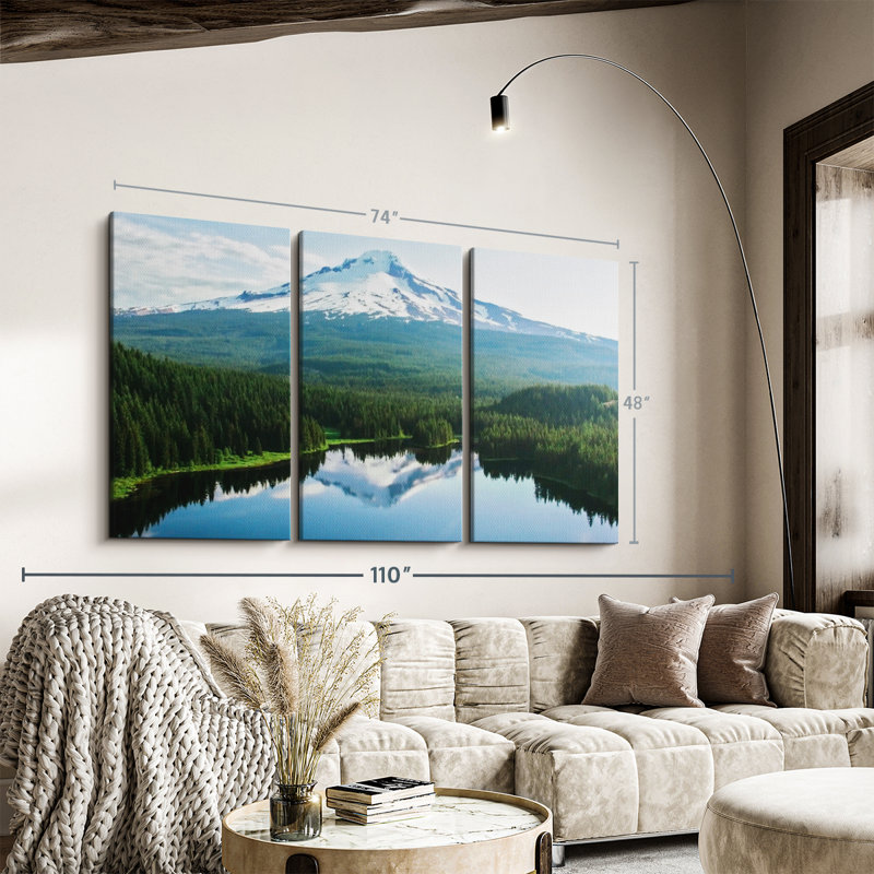 «Mount Hood Lake Reflection», reproduction sur toile, H 48 po x l 74 po