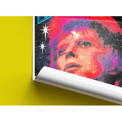 «ACHETER DE L'ART POUR MOINS» sous licence officielle David Bowie Glitter 24 x 36 po sans flocage Blacklight