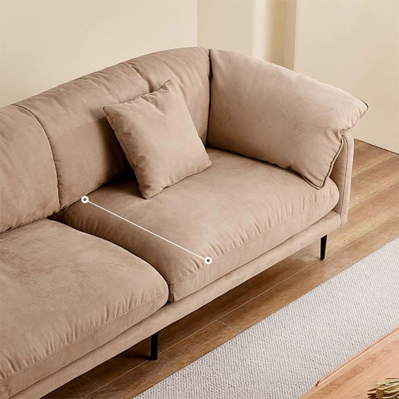 Causeuse-coussin modulaire en polyester kaki, 34,65 po H x 86,61 po L x 37,4 po P, Kaki