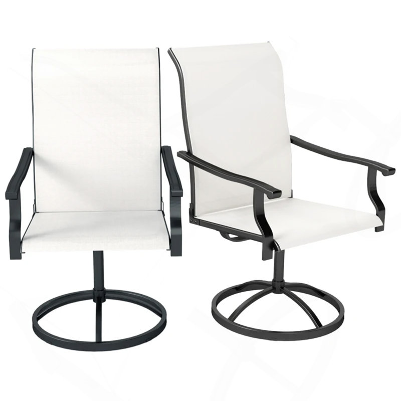 Ensemble de 2 chaises d'extérieur, chaises pivotantes, Crème