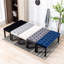 Repose-pieds en velours pour salon et entrée, banc rembourré bleu avec pieds stables, plastique H 18,83 po-1830106065