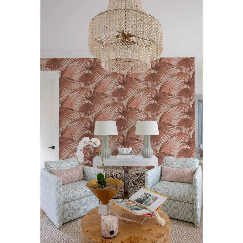 Pawley’s Island Palms Barely Wallpaper by Megan Molten, Linen, Faux Grasscloth