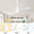48 Inch Solid Wood Ceiling Fan With Dimmable Light 6 Speed Reversible Dc Motor-129587525