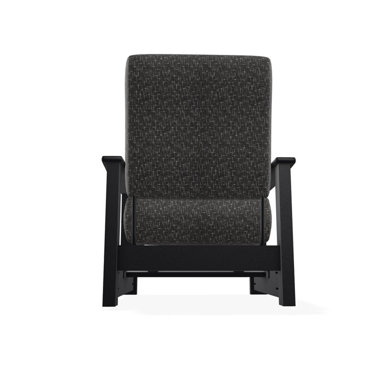 Leeward Marine Grade Polymer Deep Seating Cushion Arm Chair with Hidden Motion, Black, Hither Char