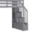 Lit mezzanine simple avec tiroirs, tablettes et escaliers-1866349443