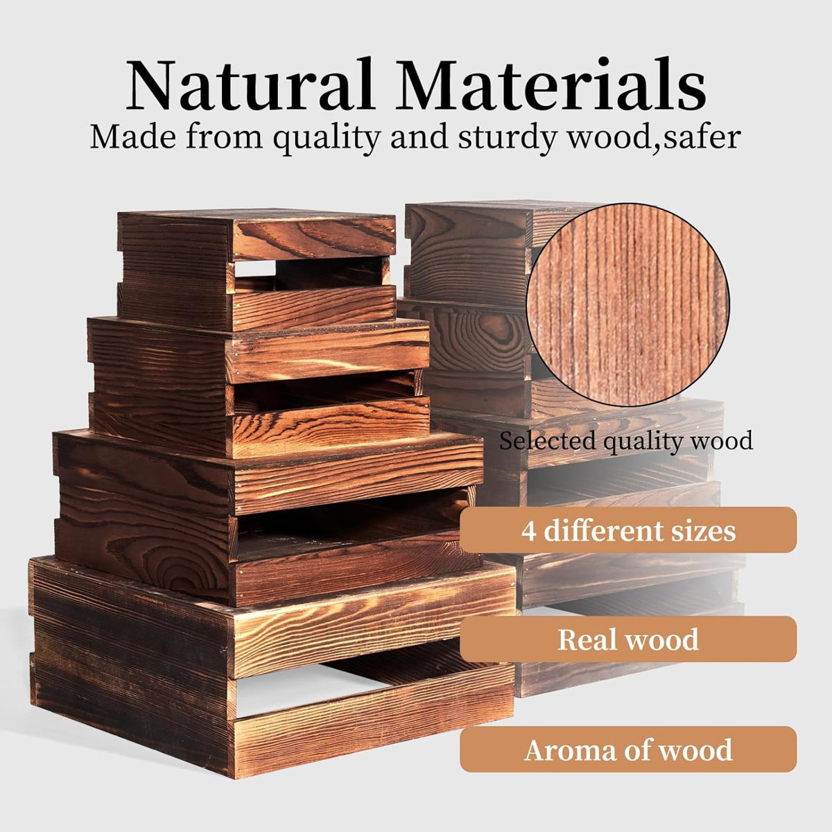 FashionSecretsLLC 8 Pcs Buffet Risers with Mini Signs, Rustic Wood Cake ...