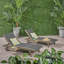 Chaise longue avec plateau coulissant pour patio