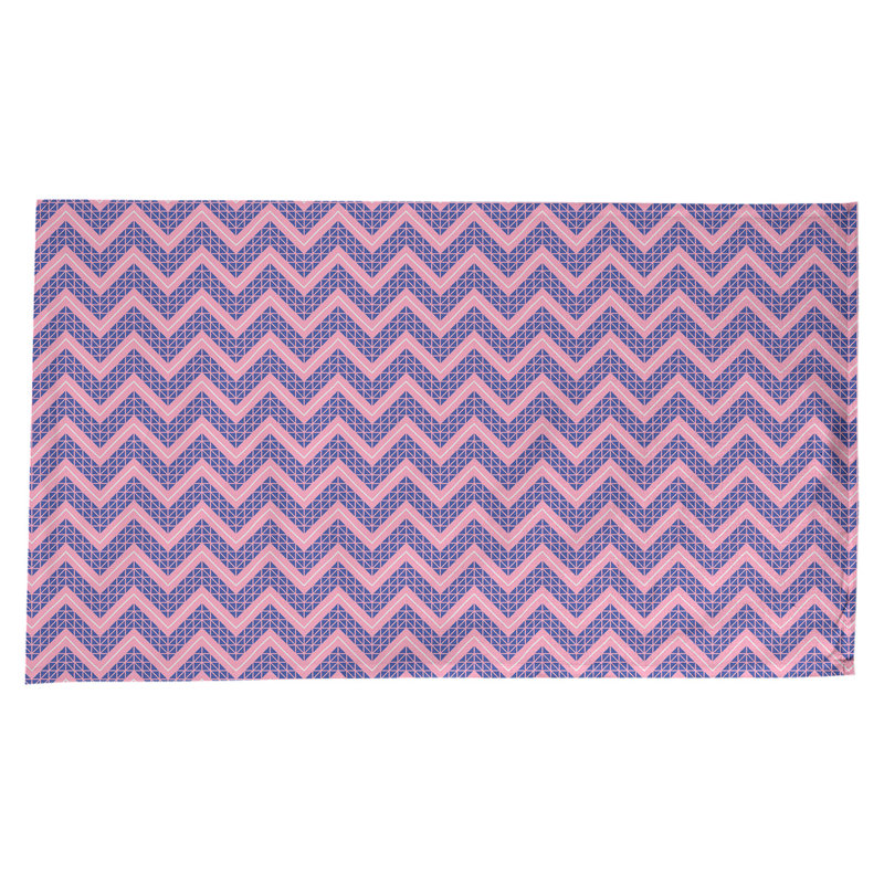 Nappe à chevrons à la main classic Stephenie, Rose / Bleu