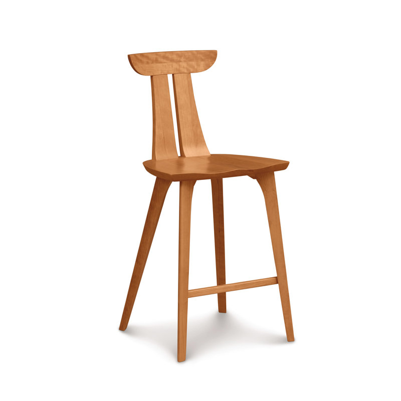 Estelle solid wood stool, Cerisier naturel, Tabouret de bar (assise de 30 po de hauteur)