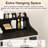 54” Washer Dryer Countertop with LED Light, Wooden Washer Dryer Topper with 2-Tier Shelves and Hanging Rod, Black-128907057