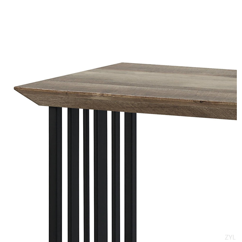 Table de canapé en chêne antique et finition noire