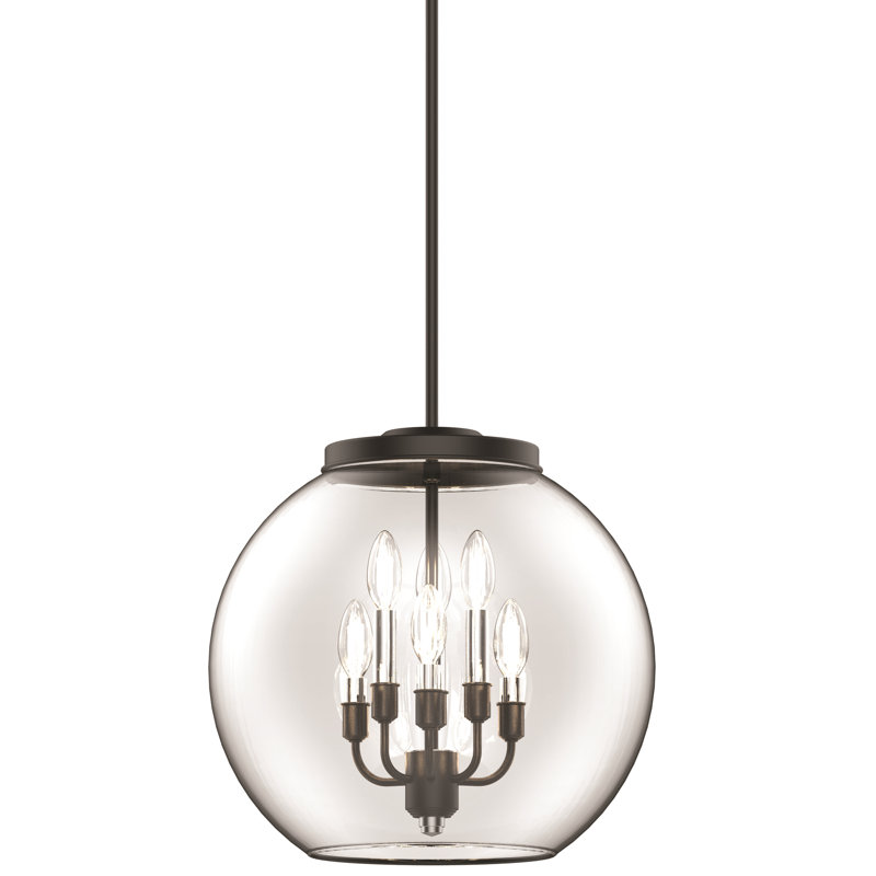 Lustre de globe 6 lumières de style bougie Tyrel