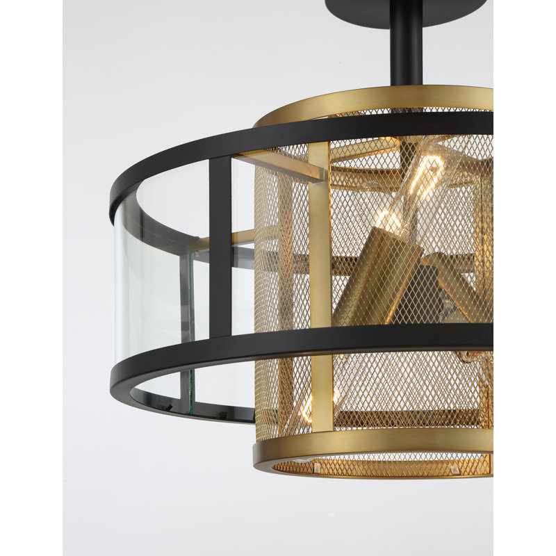 Soho - luminaire suspendu 4 lumières semi-encastré