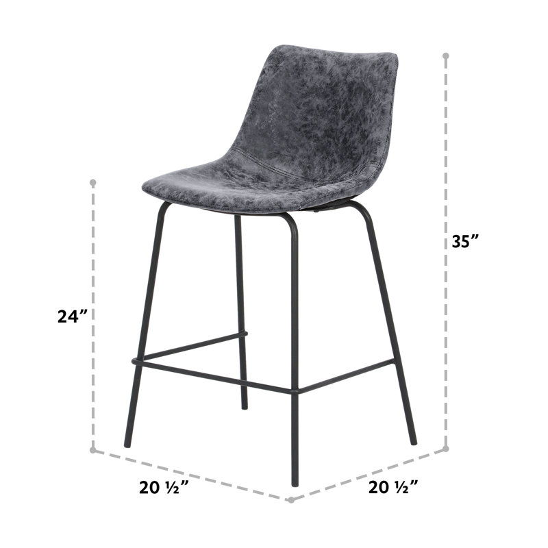 Tabouret de bar 24 po Bellino, Gris anthracite