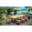 6 Seats 7 Pcs Grade-A Teak Wood Dining Set: 98" Sema Rectangle Table And 6 Amilo Stacking Arm Chairs #11AM3206-2038379604