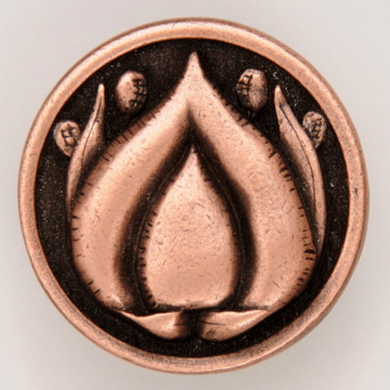 Poignée champignon «Hope Blossom» de 1,375 po de diamètre, Cuivre antique