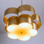 Lustre tambour moderne 5 lumières à 2 niveaux en or brossé 20 "