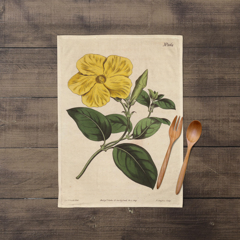 Cotton Floral Waffle Tea Towel Kitchen Towel