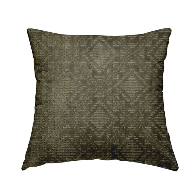 Todd Geometric Square Cushion, 28cm H x 28cm W x 5cm D, Army Green