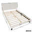 Lit plateforme tapissier Findlay Plush 3D en colombe blanche, cadre de lit-1264419121