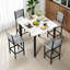 Ensemble de table de salle à manger 5 pièces avec table à hauteur de comptoir et 4 tabourets de bar, ensemble de salle à manger de cuisine moderne en faux marbre avec chaises rembourrées, ensemble de salle à manger compact pour petits espaces-1352284684