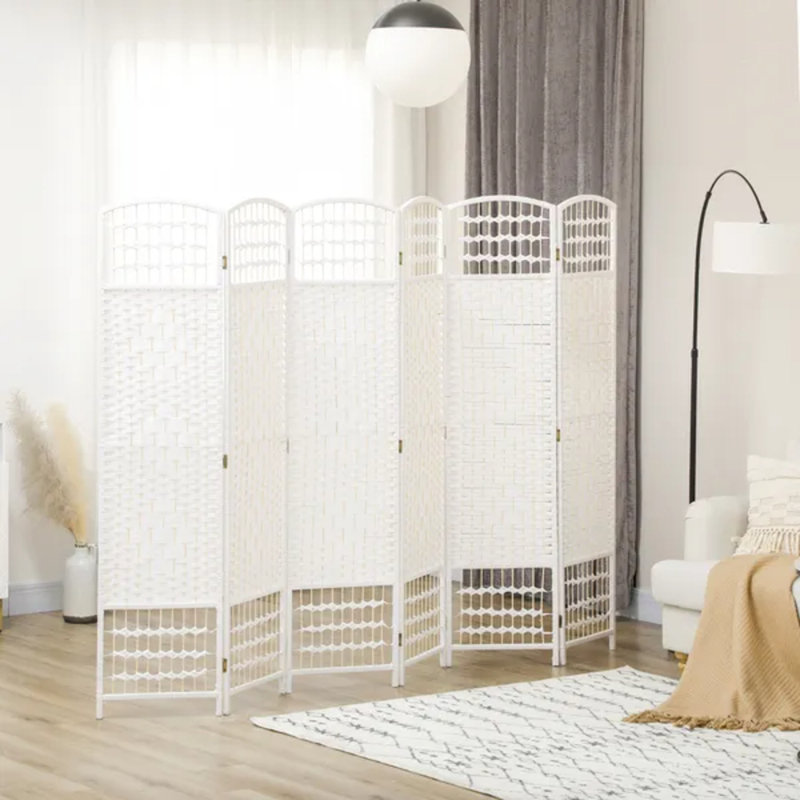 Paravent pliable à 6 panneaux White Wave