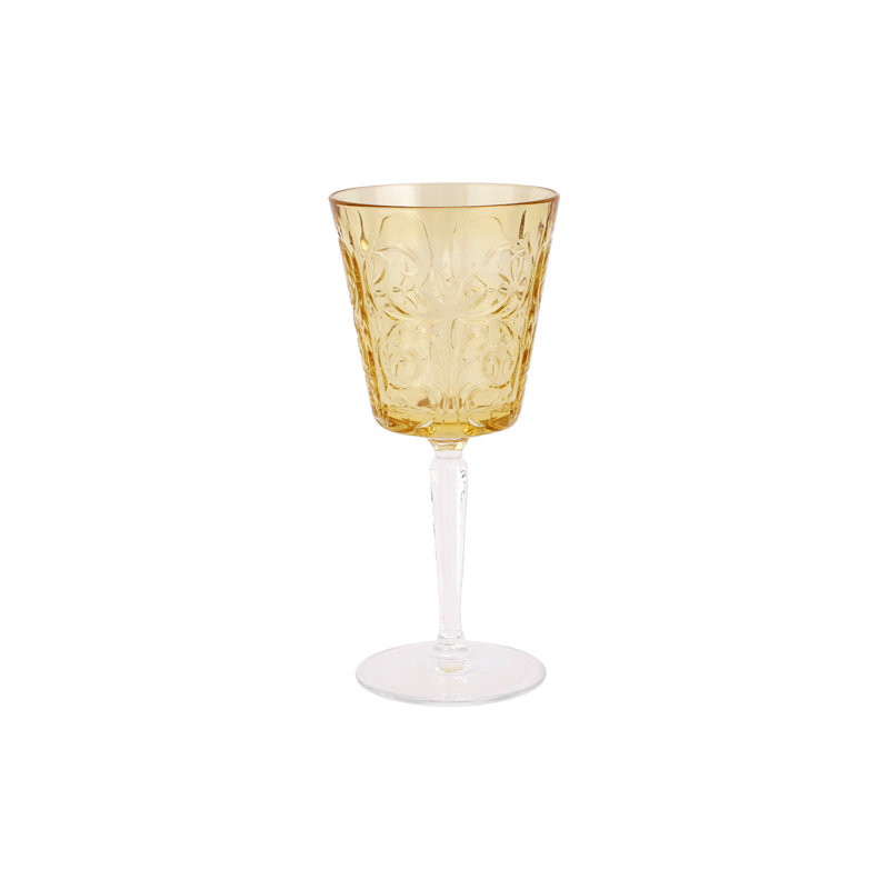 Barocco 8oz. Handmade Wine Glass, Amber