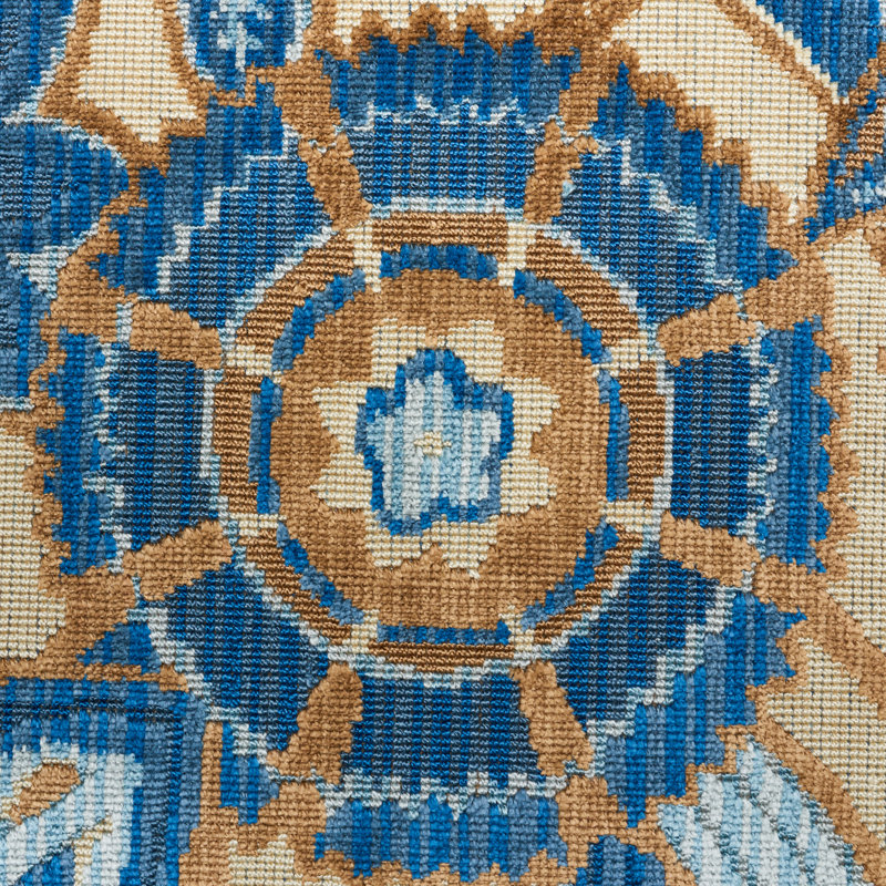 Garland Velvet Fabric, Blue