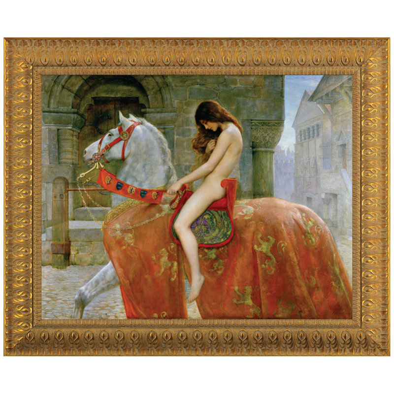 Lady Godiva, reproduction d'art encadrée, H 28,5 po x l 33,5 po x P 1,75 po