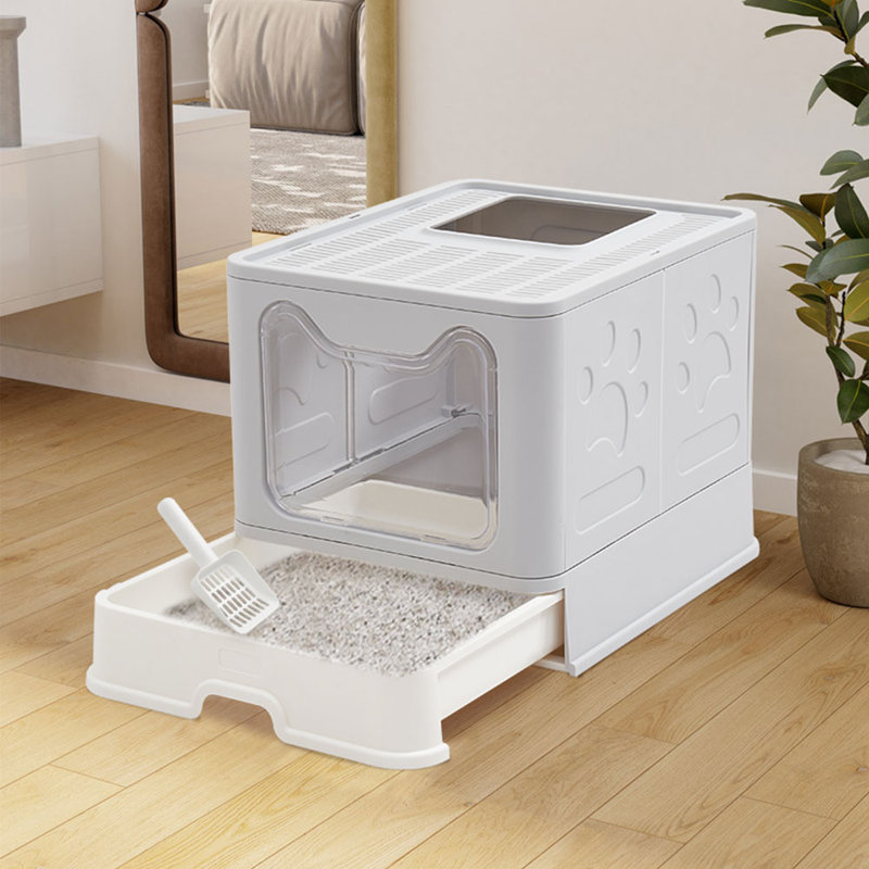Plastic Litter Box, Grey