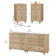 Ensemble de chambre à coucher 2 pièces, commode 6 tiroirs deux-en-un et ensemble de 2 tables de chevet