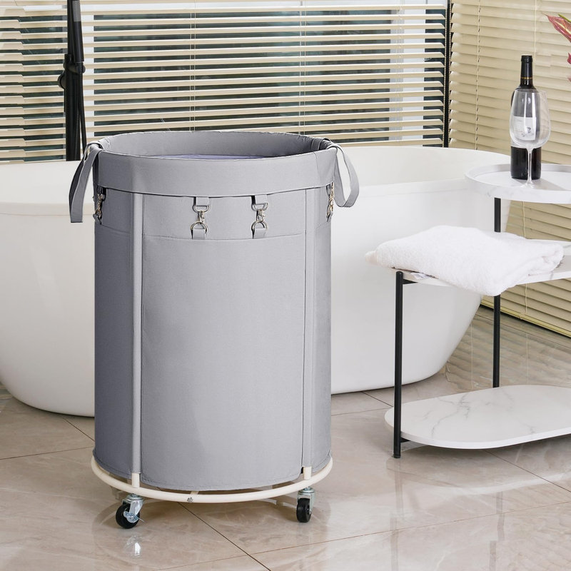 Metal Laundry Cart, Grey