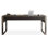 Bureau rectangulaire en bois manufacturé + acier + cuir avec 3 tiroirs