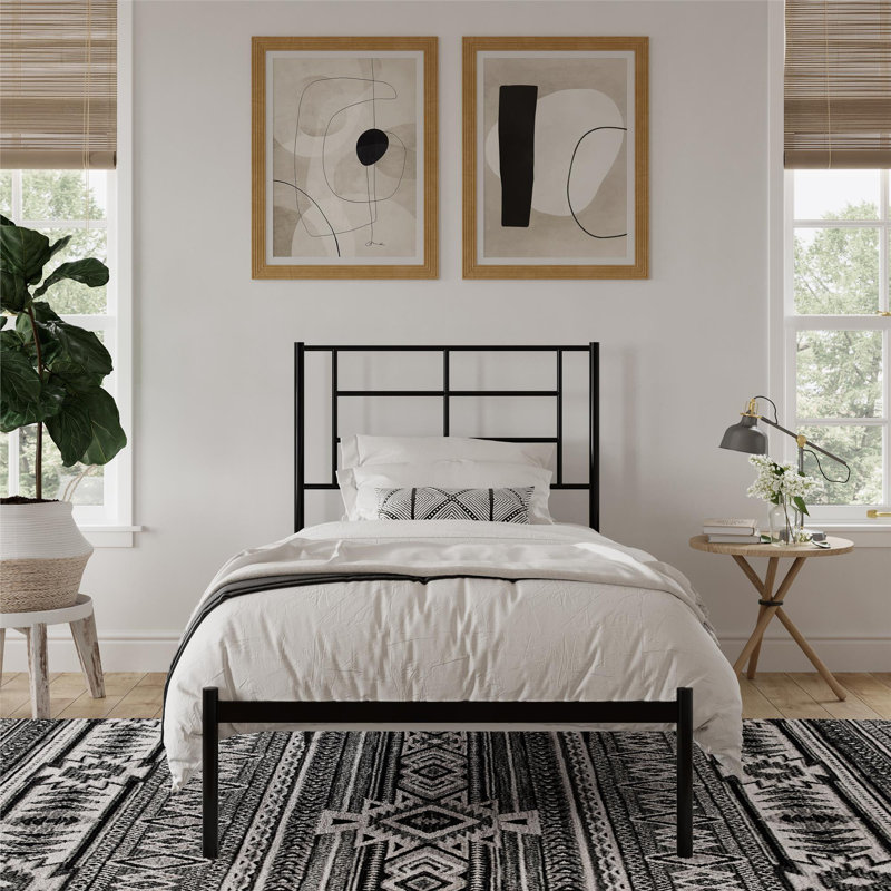 Ottorina Metal Bed, Black, Single (3')