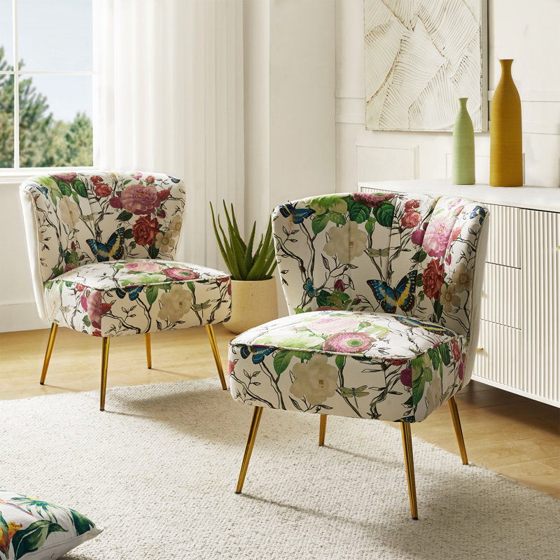 Amata Velvet Accent Chair, Ivory Velvet