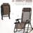 Foldable Rocking Chair For Outdoor, Zero Gravity Recliner With Pillow, Cup & Phone Holder, Brown - Strong Steel Frame, Breathable Textile, Bungee Outdoor Reclining Rocker Holder