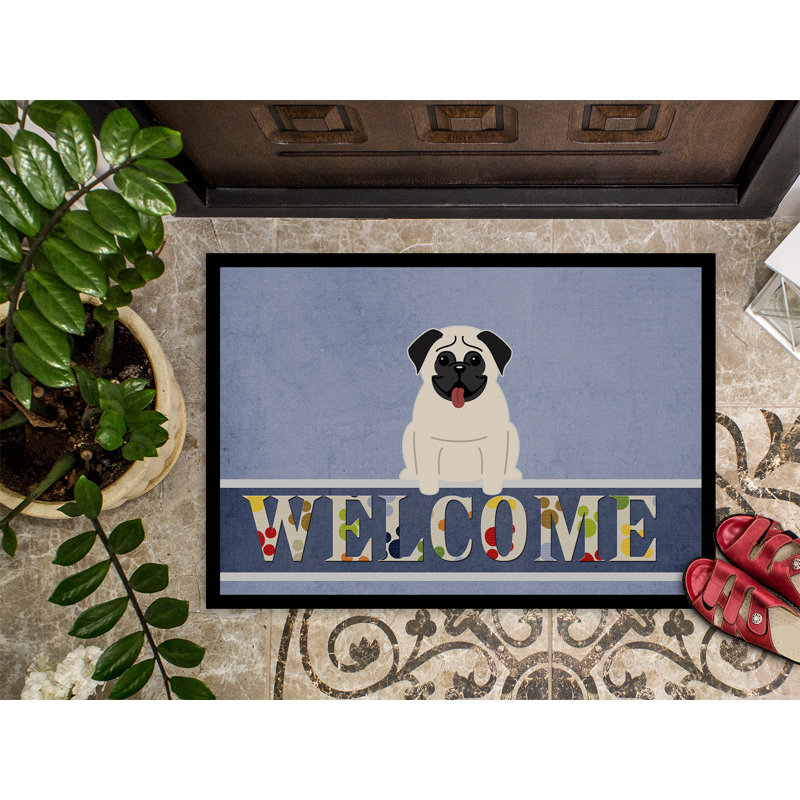 Carlin welcome 27 po x 18 po tapis de porte extérieur antidérapant, Crème