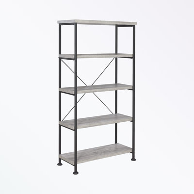5-shelf Bookcase with Metal Frame