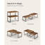Ensemble de 4 tablettes de rangement pour armoire de cuisine, étagère à épices, empilable, extensible, métal et bois d'ingénierie, ensemble de 4 tablettes de comptoir d'armoire, UKCS027B01-477275312